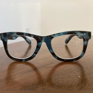 Betsey Johnson Blue Tortoise Lisa Readers Retro Cateye +2.00